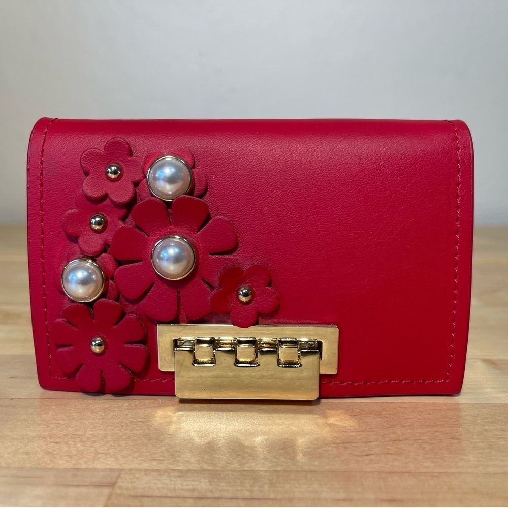ZAC Zac Posen Eartha Leather Card Case Mini Crossbody Wallet on Chain